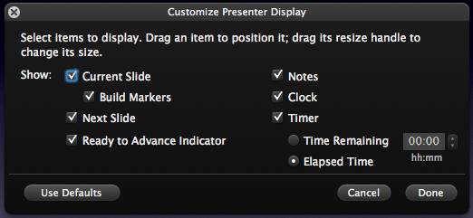 Customize Keynote Presenter Display