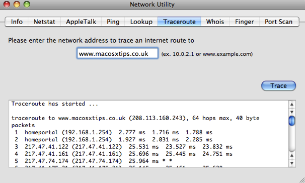 network utility for mac sierra