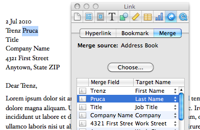 how to create mail merge on mac